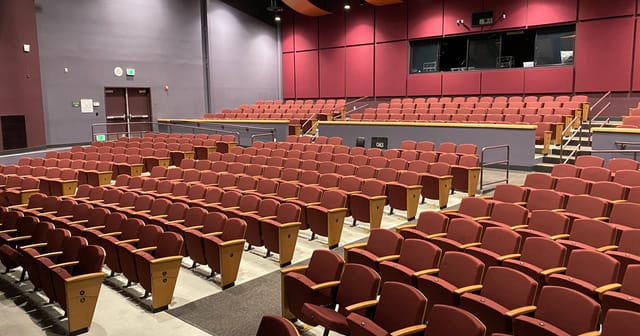 Mountain View Center auditorium with tiered seating for conferences and seminars.