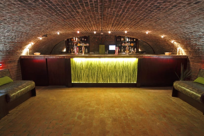 Stylish underground bar at West Midlands Safari Park, perfect for cocktail receptions.