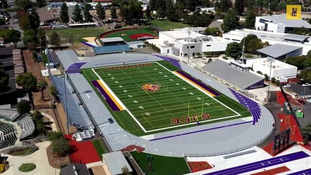 Jaguar Stadium at San José City College with turf field, ideal for sports and events.