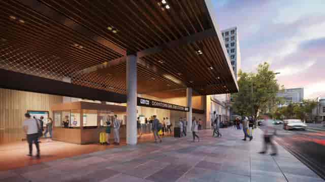 Contemporary VTA Business Center entrance, ideal for meetings and events.