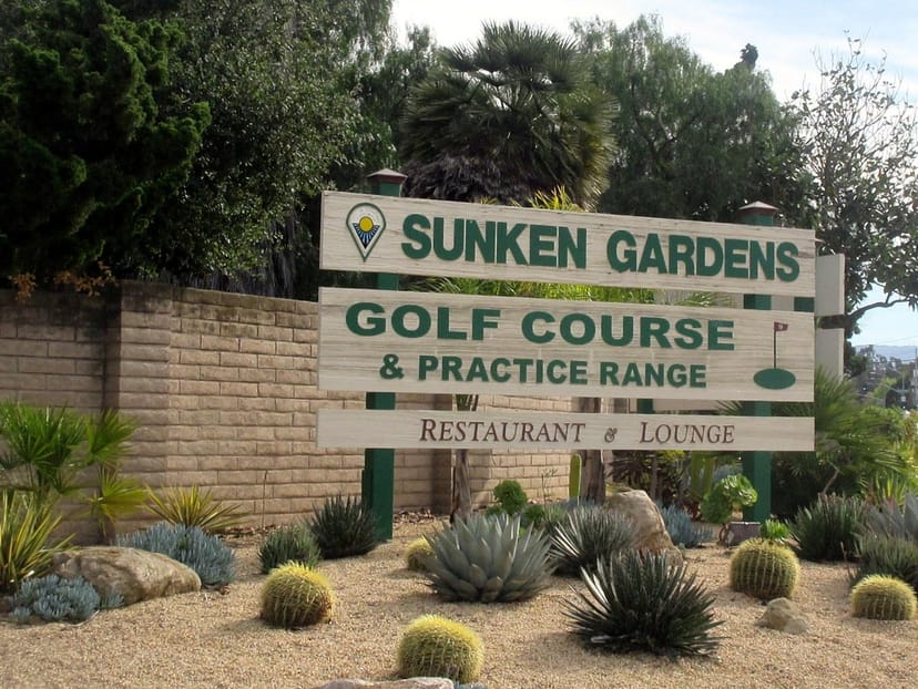 Driving range entrance at Sunnyvale Golf Course, perfect for corporate events and gatherings.