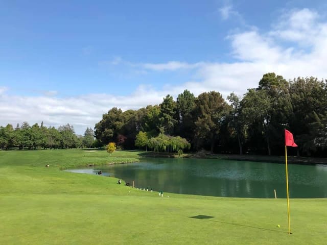 Sunnyvale Municipal Golf Course driving range with lush greens for corporate events.