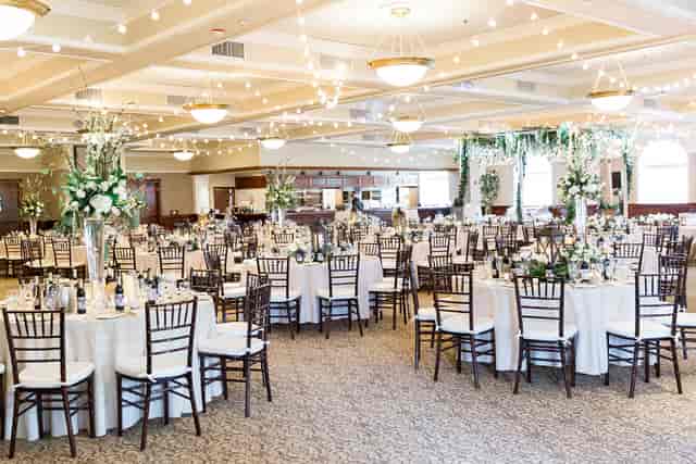 Elegant banquet hall at Villa Ragusa, perfect for weddings and formal events.