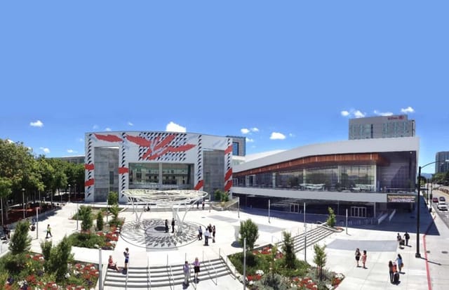 Modern San Jose convention center with dynamic architecture, ideal for conferences and events.