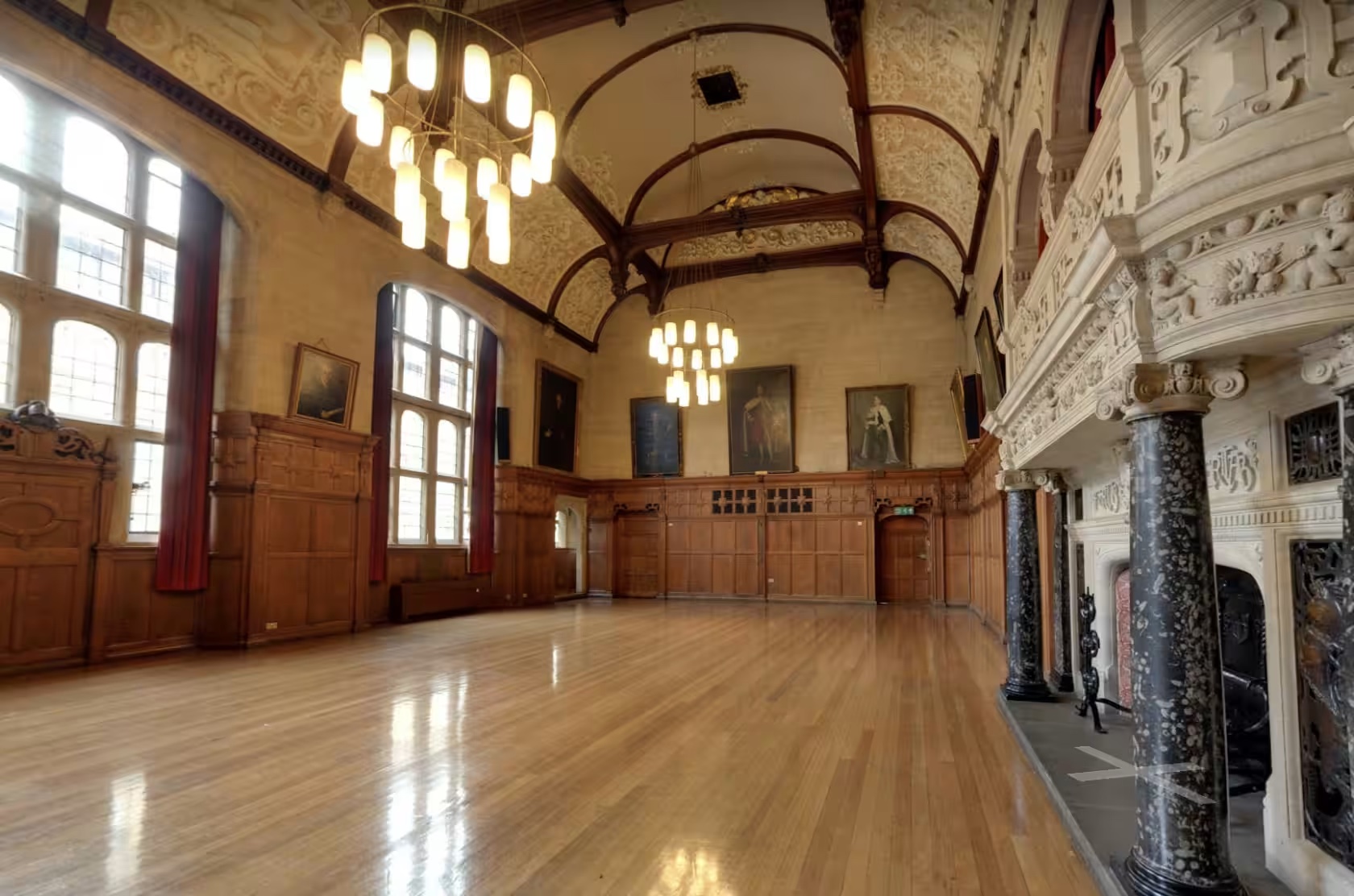 Elegant Assembly Room in Oxford Town Hall, ideal for formal events and receptions. - Banner