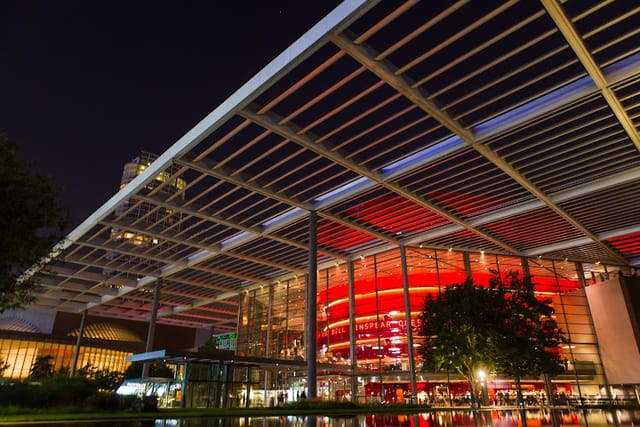 Nancy B. Hamon Hall at Winspear Opera House: modern, illuminated venue for events and galas.