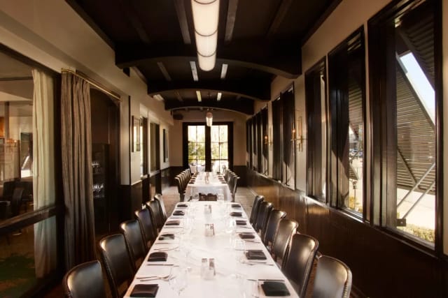 Private dining room in Al Biernat's North, featuring elegant long table for meetings.