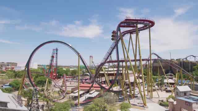 "Thrilling roller coaster at Six Flags Over Texas for corporate events and team-building."