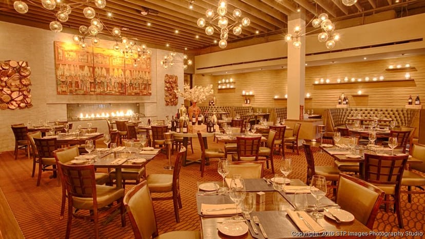 Private dining room in Ciao Bello with elegant decor for corporate events and gatherings.