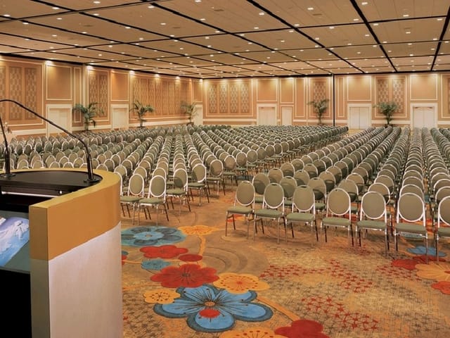 Ballroom in Hilton Anatole, elegant setup for corporate events and conferences.