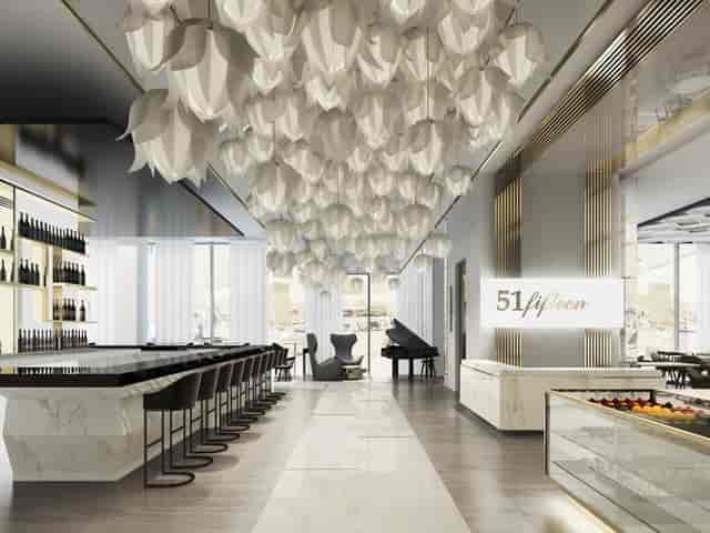 Sophisticated Tulipe Lounge event space with modern decor, ideal for cocktail receptions.