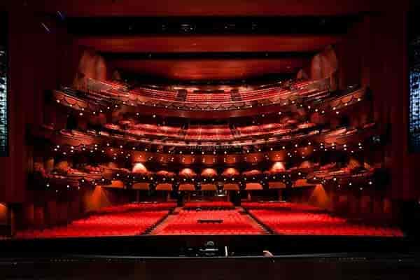 Lillie & Roy Cullen Theater with tiered seating for stunning performances and events.