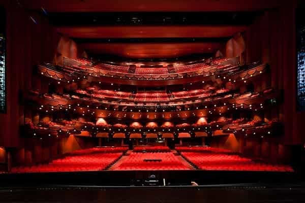 Lillie & Roy Cullen Theater with tiered seating for stunning performances and events.