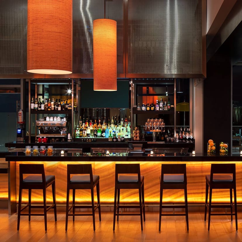 Rooftop Terrace at Terrace 54 with stylish bar, ideal for cocktail receptions or networking.