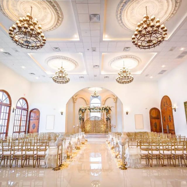 Indoor ceremony room at Citadel Houston with high ceiling, perfect for weddings and events.