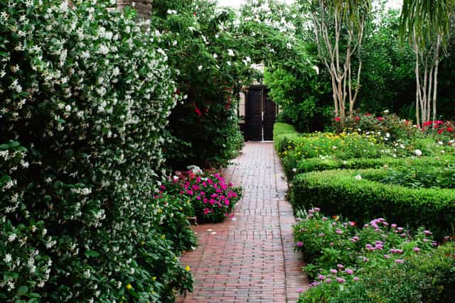 Cloister Room garden pathway, ideal for weddings and corporate retreats.