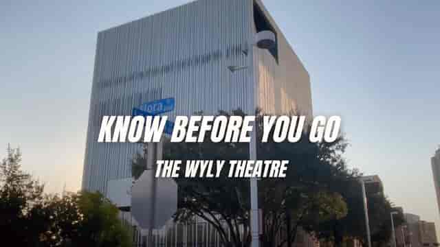 Wyly Theatre exterior at AT&T Performing Arts Center, modern venue for performances and events.