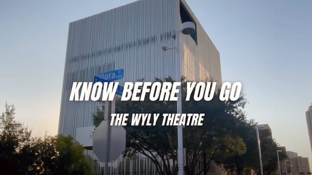 Wyly Theatre exterior at AT&T Performing Arts Center, modern venue for performances and events.