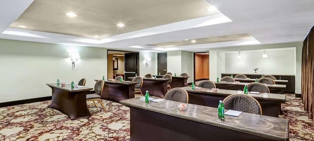 Birch Room at Crowne Plaza Houston, modern corporate meeting space with sleek furniture.