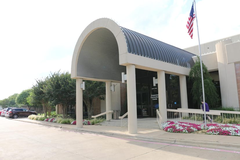 Modern event venue entrance at Grapevine Convention Center, perfect for conferences and meetings.