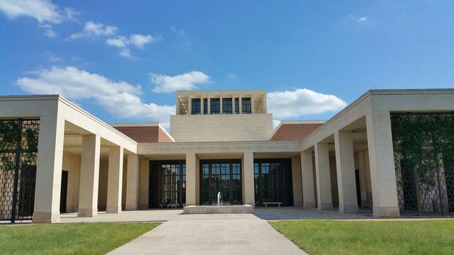 George W. Bush Presidential Museum, modern venue for conferences and weddings.