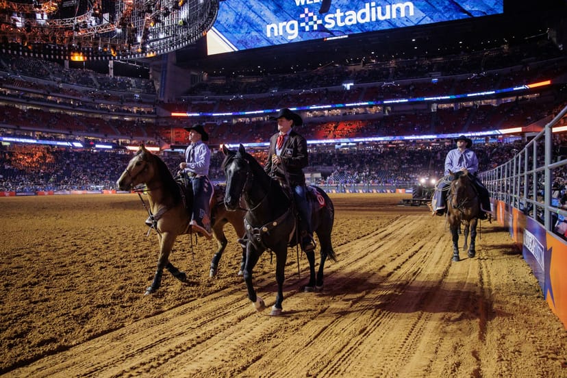 NRG Stadium equestrian display at Houston Rodeo, a vibrant venue for unique events.