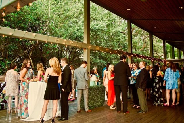 Elegant outdoor gathering at H-E-B Celebration Zone, perfect for networking and socializing.
