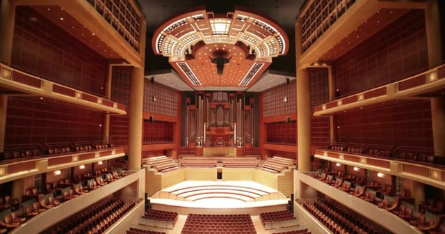 Eugene McDermott Concert Hall: elegant venue with tiered seating for concerts and events.