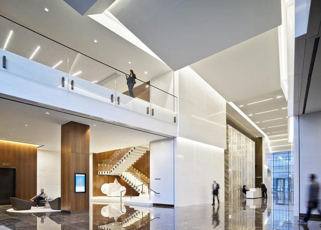 Modern event venue in Trammell Crow Center, perfect for corporate meetings and networking.