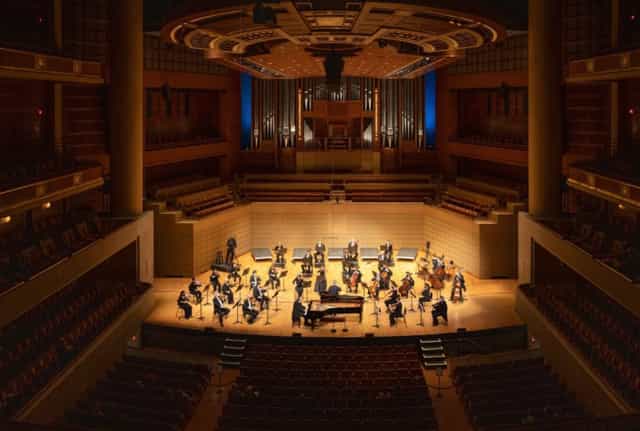Horchow Hall concert venue in Dallas, featuring elegant architecture for orchestral events.