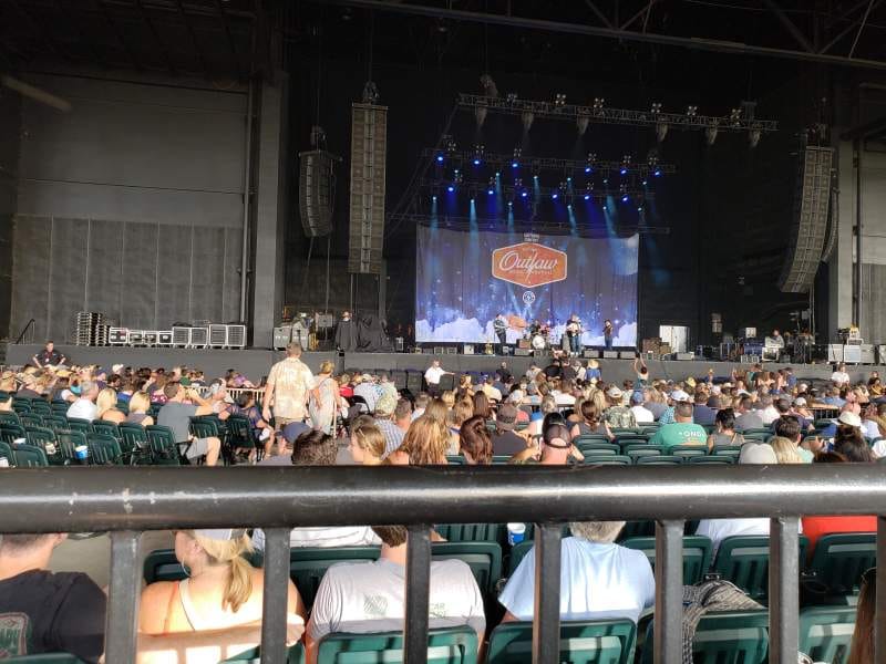 Private boxes at Dos Equis Pavilion, vibrant lighting for live events.