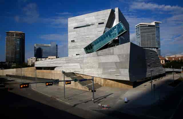 Modern Perot Museum venue, dynamic architecture, ideal for corporate events and exhibitions.
