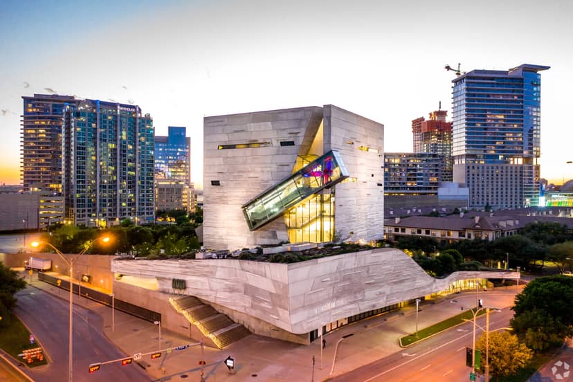 "Modern architecture of Perot Museum, ideal for corporate meetings and creative events"
