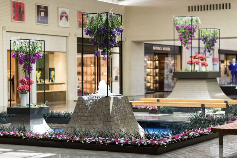 Elegant event space at NorthPark Center with floral decor, ideal for upscale gatherings.