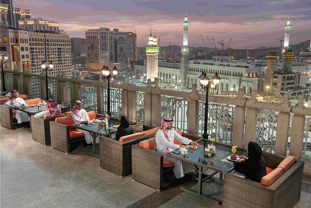 Rooftop dining venue in Al Marwa Rayhaan, perfect for corporate events and celebrations.