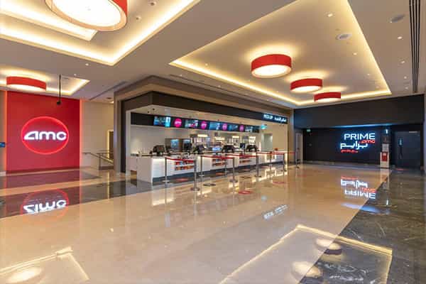 Sleek AMC Cinema lobby in Panorama Mall, ideal for events and screenings.
