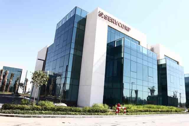 Modern Servcorp boardroom with glass facades, perfect for corporate events and meetings.