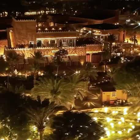 Elegant outdoor café venue in Bujairi for upscale weddings and corporate events.