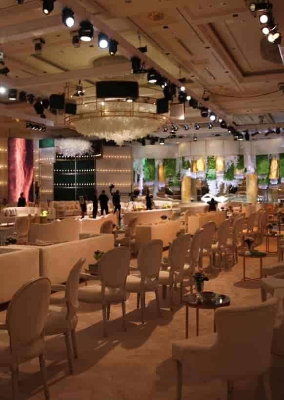 Al Tanhat Hall: elegant event space with ambient lighting for conferences and banquets.