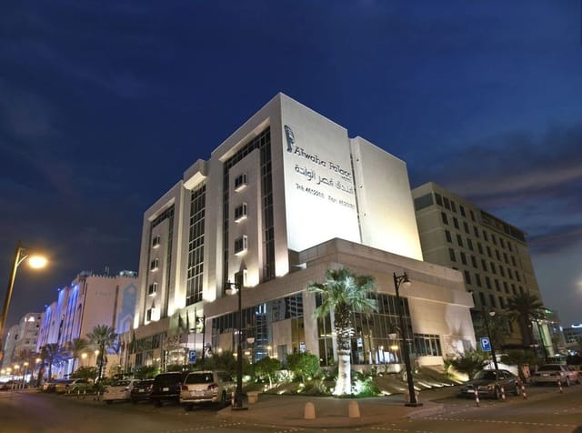 Modern hotel cafe at night, perfect for events and corporate meetings.
