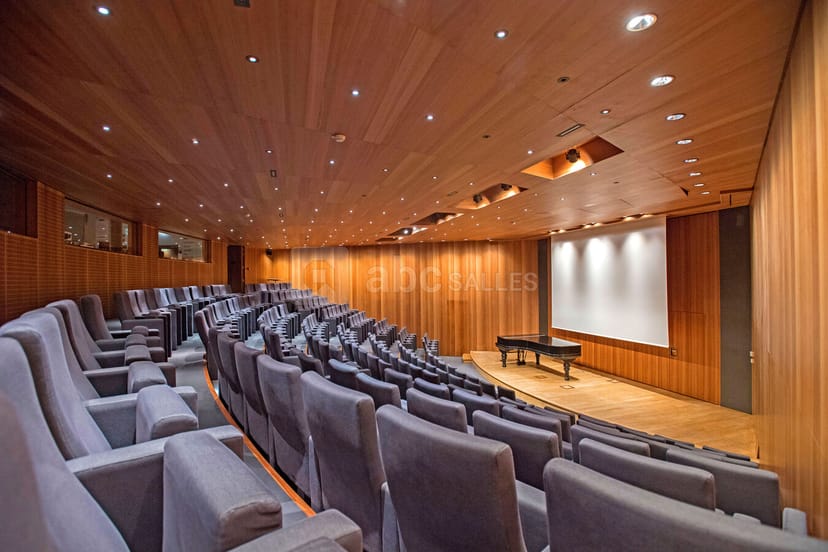 Modern auditorium with tiered seating, perfect for conferences and musical events.