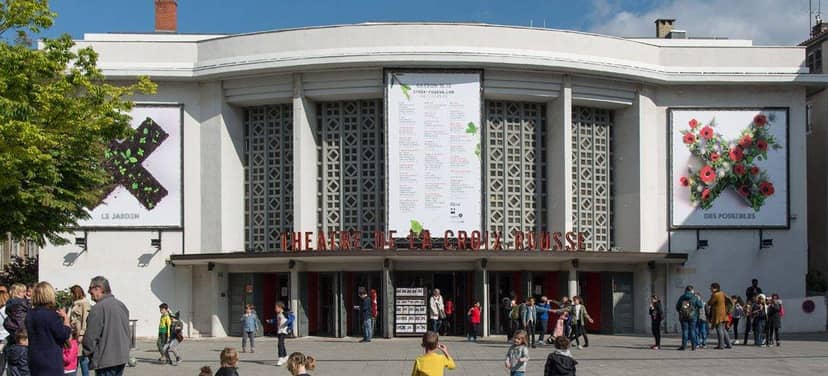 Theater Hall exterior at Théâtre de la Croix-Rousse, ideal for events and performances.