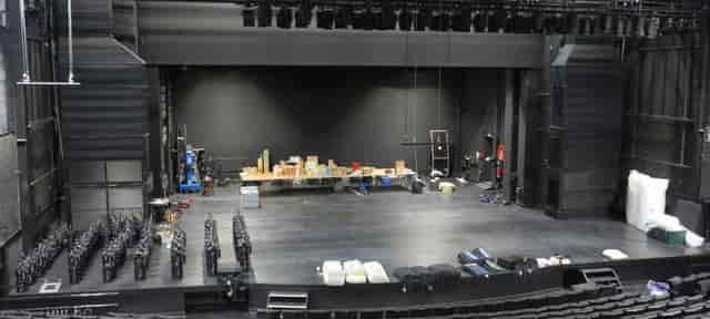 Spacious event stage in pre-production at Théâtre de la Croix-Rousse, ideal for performances.