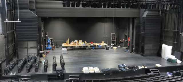 Spacious event stage in pre-production at Théâtre de la Croix-Rousse, ideal for performances.