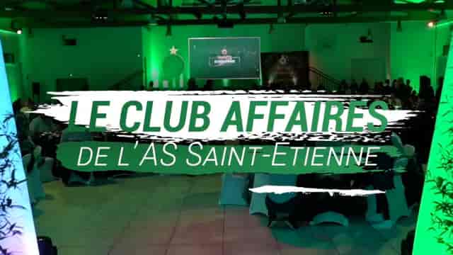 Corporate event at Club des Étoiles with green lighting and branded backdrop.