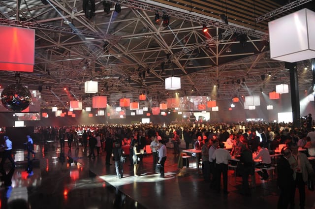 Paul Bocuse at Eurexpo Lyon, vibrant event with geometric lighting, networking opportunity.