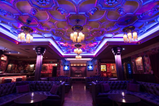 "Ornate ceiling in Foundation Dining Room, House of Blues Dallas - upscale events venue."
