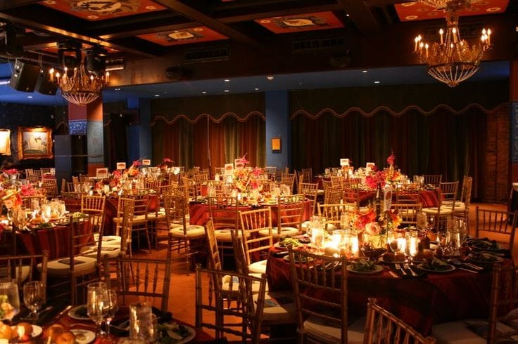 Elegant banquet hall in House of Blues Dallas for upscale weddings and corporate events.