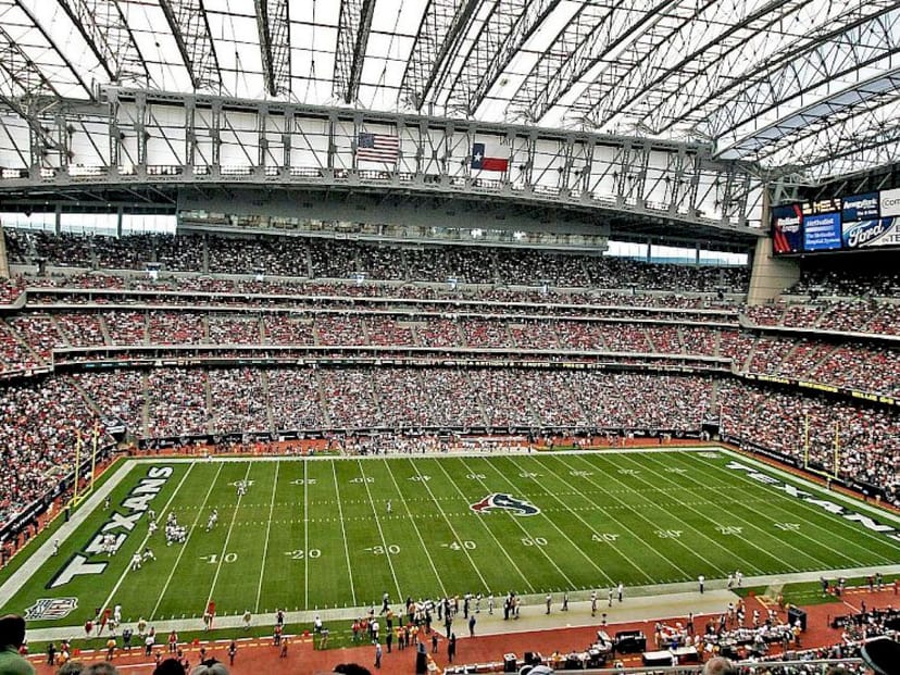 Packed NRG Stadium with impressive sightlines during a major sporting event.