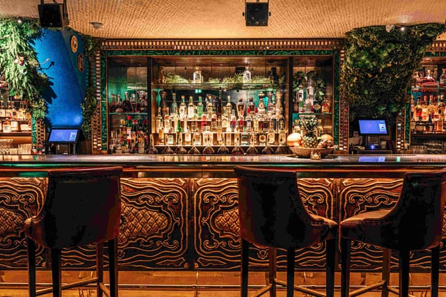 Pisco Bar at COYA Doha, ornate design, ideal for networking and social events.